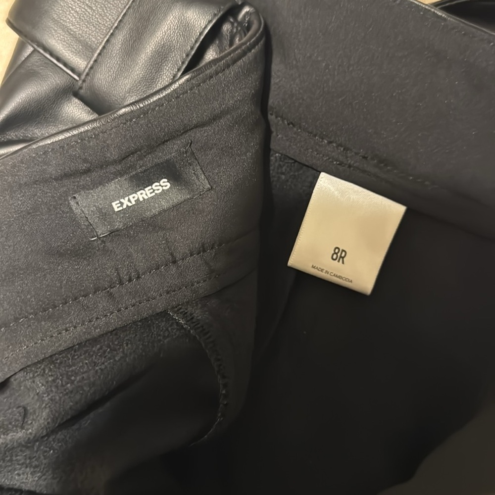 High Waisted Faux Leather Ankle Utility Pants - Picture 3 of 7